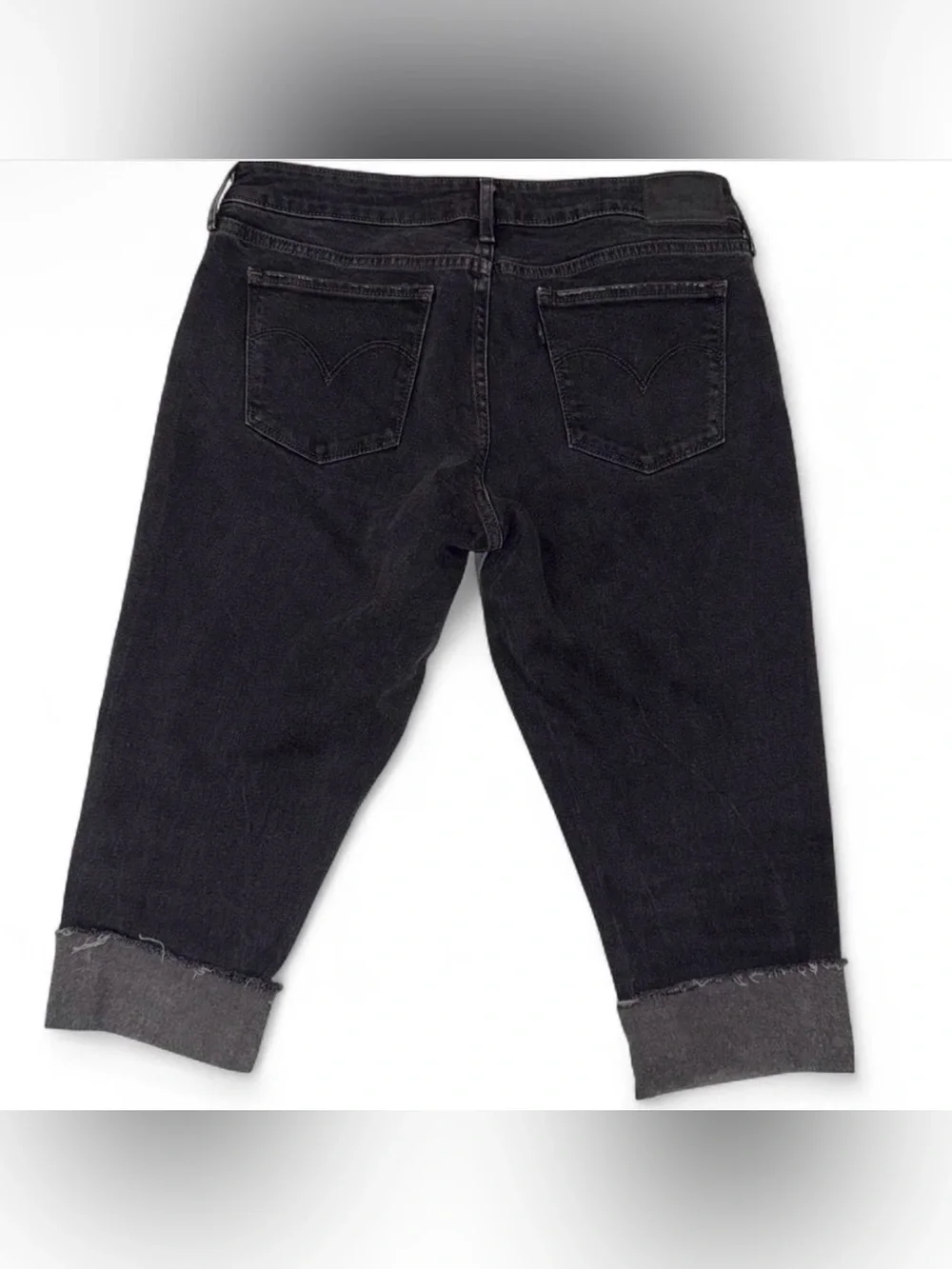 Levi’s 311 Black Gray Color Block Jorts Punk Goth Alt Denim Shorts 31 Skater